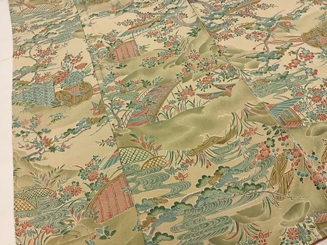 平和屋着物■上質な小紋　花鳥風景文　正絹　逸品　未使用　BAAY6728hj