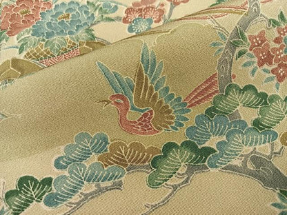 平和屋着物■上質な小紋　花鳥風景文　正絹　逸品　未使用　BAAY6728hj