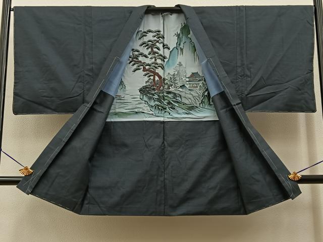 平和屋着物■男性　本場大島紬　アンサンブル　100亀甲　総詰め　正絹　逸品　未使用　BAAY6729hj