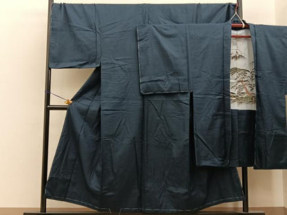 平和屋着物■男性　紬　アンサンブル　100亀甲　総詰め　正絹　逸品　未使用　BAAY6730hj