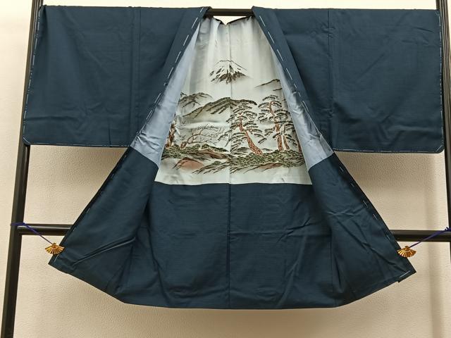 平和屋着物■男性　紬　アンサンブル　100亀甲　総詰め　正絹　逸品　未使用　BAAY6730hj