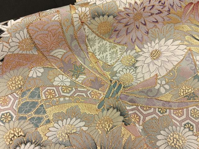 平和屋着物■豪華黒留袖　駒刺繍　束ね熨斗源氏車花文　金彩　正絹　逸品　BAAY6733hj