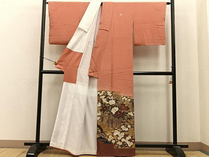 平和屋着物■豪華色留袖　鴛鴦花車文　暈し染め　金彩　正絹　逸品　BAAY6736hj