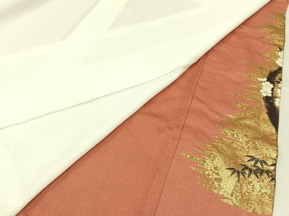 平和屋着物■豪華色留袖　鴛鴦花車文　暈し染め　金彩　正絹　逸品　BAAY6736hj