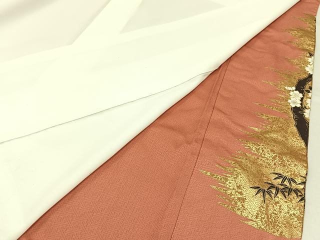 平和屋着物■豪華色留袖　鴛鴦花車文　暈し染め　金彩　正絹　逸品　BAAY6736hj