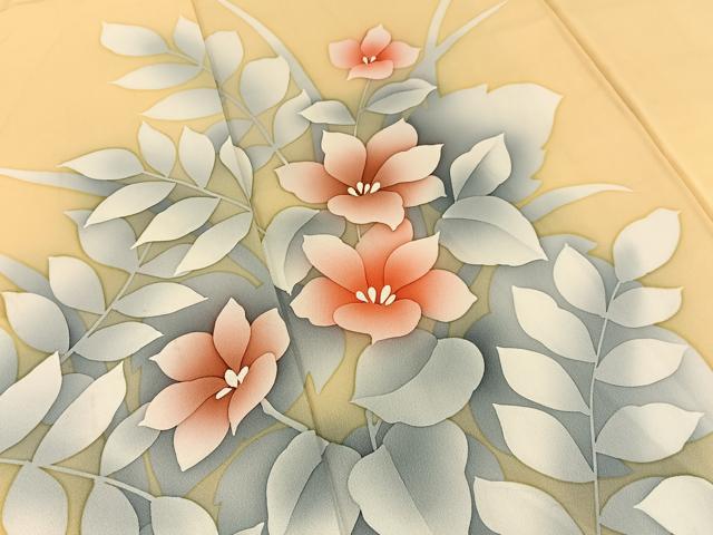 平和屋着物■訪問着　草花文　暈し染め　正絹　逸品　BAAY6740hj