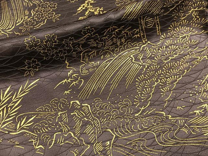 平和屋着物■上質な小紋　流水風景文　金彩　正絹　逸品　BAAY6741hj