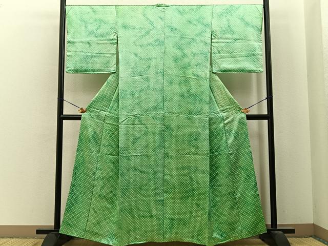 平和屋着物■上質な小紋　総絞り　暈し染め　正絹　逸品　BAAY6743hj