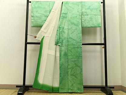 平和屋着物■上質な小紋　総絞り　暈し染め　正絹　逸品　BAAY6743hj