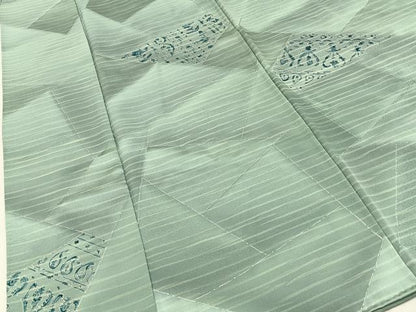 平和屋着物■上質な小紋　切嵌更紗花文　暈し染め　正絹　逸品　BAAY6745hj