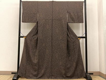 平和屋着物■上質な小紋　更紗花文　正絹　逸品　BAAY6747hj
