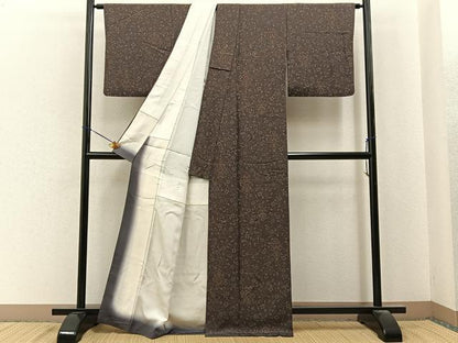 平和屋着物■上質な小紋　更紗花文　正絹　逸品　BAAY6747hj