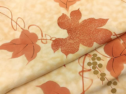 平和屋着物■上質な小紋　手描き　蔦の葉文　正絹　逸品　BAAY6748hj