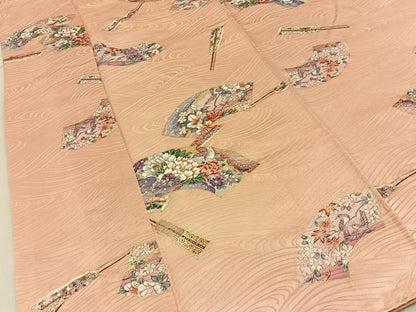 平和屋着物■上質な小紋　地紙花鳥文　金彩　やまと誂製　正絹　逸品　BAAY6749hj