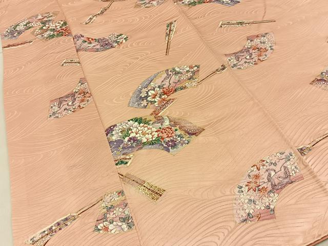 平和屋着物■上質な小紋　地紙花鳥文　金彩　やまと誂製　正絹　逸品　BAAY6749hj
