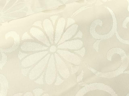 平和屋着物■長襦袢　無双仕立て　菊唐草地紋　半衿刺繍　正絹　逸品　BAAY6762hj
