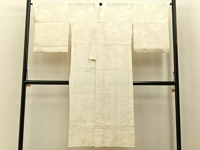 平和屋着物■長襦袢　無双仕立て　流水草花地紋　小田急百貨店扱い　正絹　逸品　BAAY6765hj
