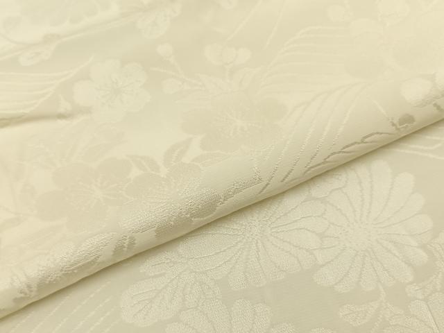 平和屋着物■長襦袢　無双仕立て　流水草花地紋　小田急百貨店扱い　正絹　逸品　BAAY6765hj