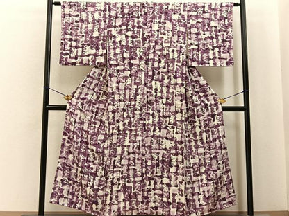 平和屋着物■上質な小紋　抽象文様　正絹　逸品　BAAY6767hj