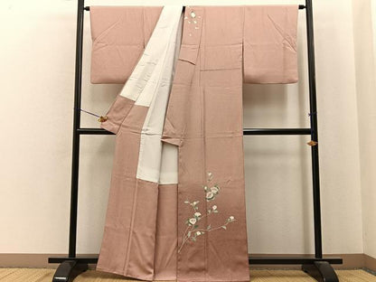 平和屋着物■訪問着　友禅　枝花文　暈し染め　正絹　逸品　BAAY6769hj