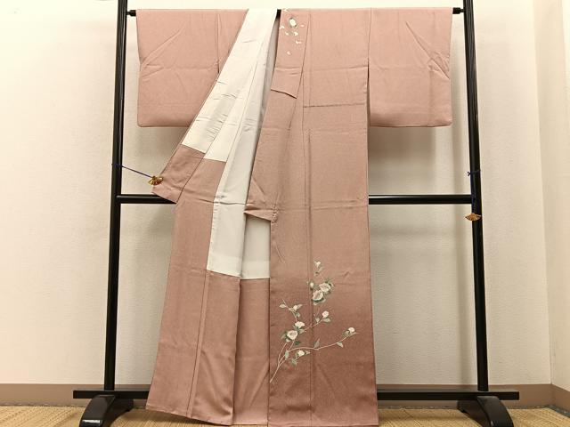 平和屋着物■訪問着　友禅　枝花文　暈し染め　正絹　逸品　BAAY6769hj