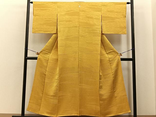 平和屋着物■上質な色無地　霞地紋　櫨染色　正絹　逸品　BAAY6770hj