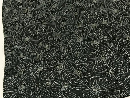 平和屋着物■上質な小紋　舞蝶文　黒地　正絹　逸品　BAAY6771hj