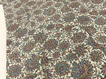 平和屋着物■上質な小紋　更紗花文　鬼しぼ縮緬　正絹　逸品　BAAY6772hj