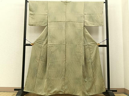平和屋着物■上質な小紋　草葉文　暈し染め　正絹　逸品　BAAY6773hj