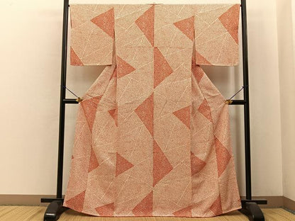 平和屋着物■上質な小紋　切嵌舞桜文　正絹　逸品　未使用　BAAY6774hj