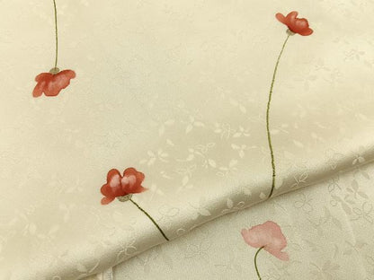 平和屋着物■上質な小紋　草花文　金彩　正絹　逸品　BAAY6775hj
