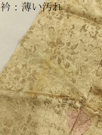 平和屋着物■上質な小紋　更紗花文　金彩　正絹　逸品　BAAY6780hj