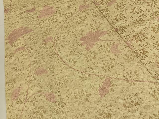 平和屋着物■上質な小紋　更紗花文　金彩　正絹　逸品　BAAY6780hj
