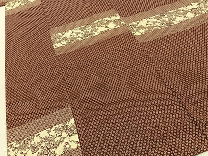平和屋着物■上質な小紋　型染め　横段草花文　正絹　逸品　BAAY6781hj