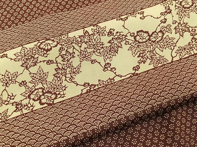 平和屋着物■上質な小紋　型染め　横段草花文　正絹　逸品　BAAY6781hj