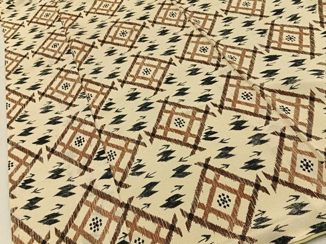 平和屋着物■上質な小紋　吉祥文　鬼しぼ縮緬　正絹　逸品　BAAY6782hj