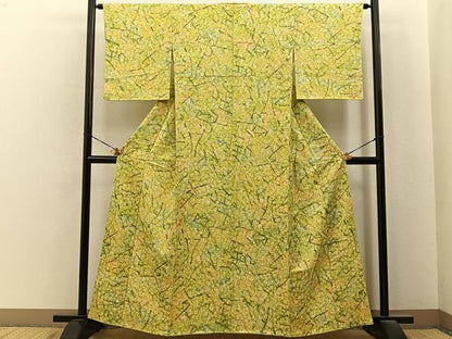 平和屋着物■上質な小紋　枝花文　正絹　逸品　BAAY6783hj
