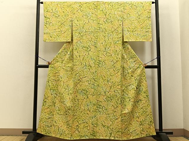 平和屋着物■上質な小紋　枝花文　正絹　逸品　BAAY6783hj