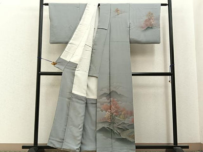 平和屋着物■訪問着　手描き　風景文　暈し染め　正絹　逸品　BAAY6785hj