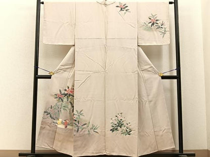 平和屋着物■訪問着　鴛鴦花文　暈し染め　金彩　正絹　逸品　未使用　BAAY6788hj