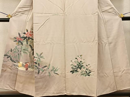 平和屋着物■訪問着　鴛鴦花文　暈し染め　金彩　正絹　逸品　未使用　BAAY6788hj