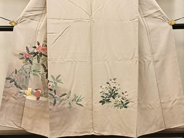 平和屋着物■訪問着　鴛鴦花文　暈し染め　金彩　正絹　逸品　未使用　BAAY6788hj