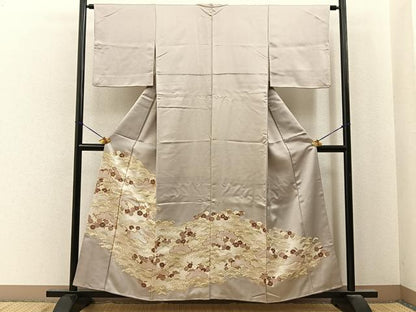 平和屋着物■豪華色留袖　駒刺繍　松竹梅　金彩　正絹　逸品　BAAY6793hj