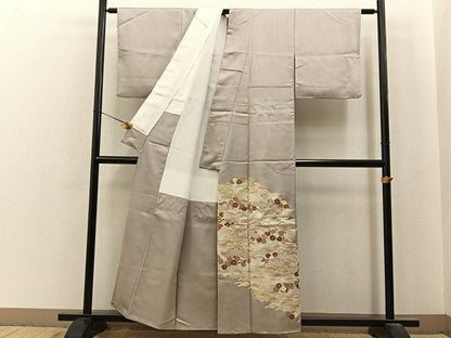 平和屋着物■豪華色留袖　駒刺繍　松竹梅　金彩　正絹　逸品　BAAY6793hj