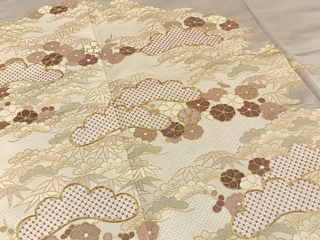 平和屋着物■豪華色留袖　駒刺繍　松竹梅　金彩　正絹　逸品　BAAY6793hj