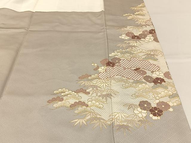 平和屋着物■豪華色留袖　駒刺繍　松竹梅　金彩　正絹　逸品　BAAY6793hj