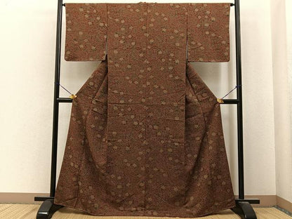 平和屋着物■上質な小紋　草花文　正絹　逸品　BAAY6795hj