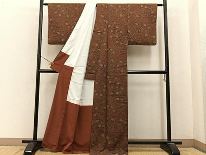 平和屋着物■上質な小紋　草花文　正絹　逸品　BAAY6795hj