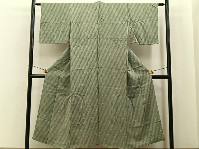 平和屋着物■上質な小紋　幾何学文様　金銀糸　正絹　逸品　BAAY6796hj