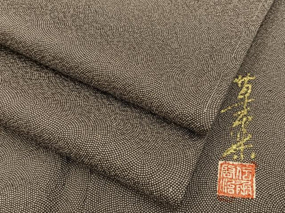 平和屋着物■江戸小紋　作家物　草木染　鮫小紋柄　正絹　逸品　BAAY6798hj